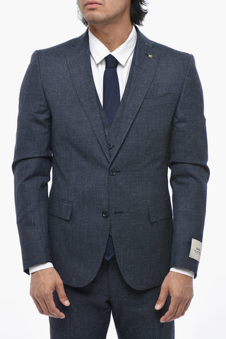 CC COLLECTION 3-Piece Virgin Wool-Blend Suit With Flap Pockets