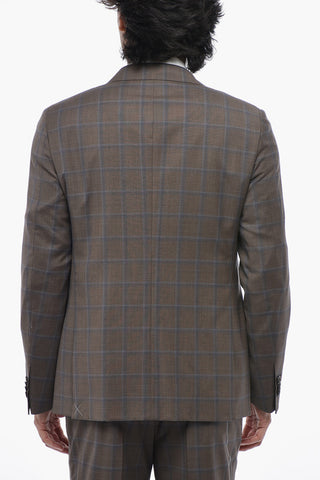 CC COLLECTION Anzug aus Schurwolle mit Karomuster