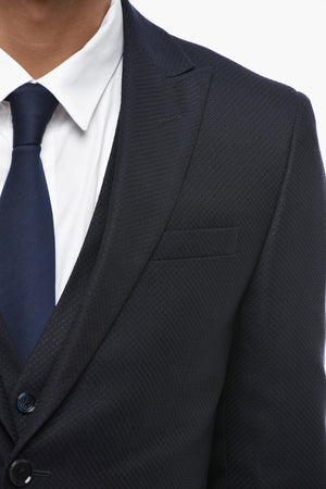 CC COLLECTION Abito 3 Pezzi in Misto Seta Jacquard con Rever a Lancia