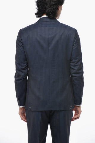 CC COLLECTION Jacquard-Anzug aus Schurwolle mit klassischem Revers