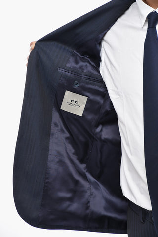 CC COLLECTION Jacquard-Anzug aus Schurwolle mit klassischem Revers