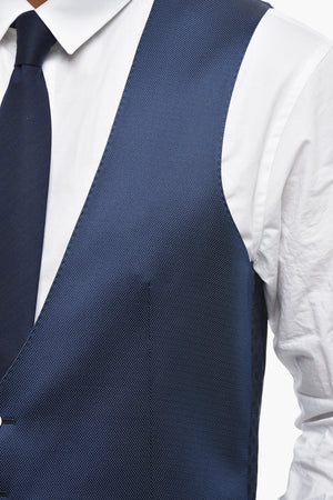 Pinpoint Silk Waistcoat with Jetted Pockets