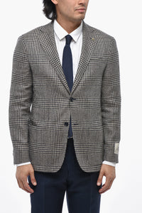 CC COLLECTION Pied-de-Poule Wool-Blend Half-Lined Blazer