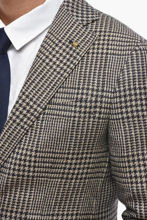 CC COLLECTION Pied-de-Poule Wool-Blend Half-Lined Blazer