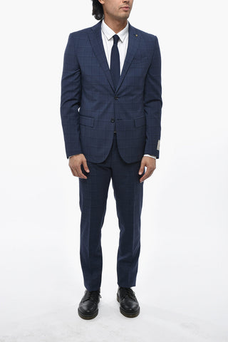 CC COLLECTION Virgin Wool Suit with Check Pattern