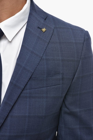 CC COLLECTION Virgin Wool Suit with Check Pattern