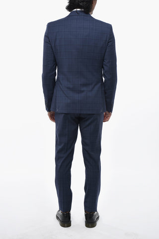 CC COLLECTION Virgin Wool Suit with Check Pattern