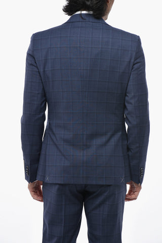 CC COLLECTION Virgin Wool Suit with Check Pattern