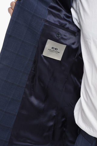 CC COLLECTION Virgin Wool Suit with Check Pattern