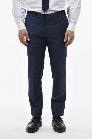 CC COLLECTION Virgin Wool Suit with Check Pattern