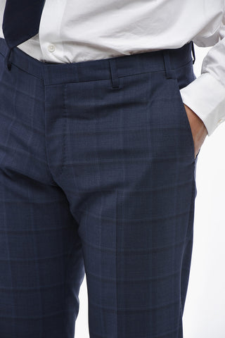 CC COLLECTION Virgin Wool Suit with Check Pattern
