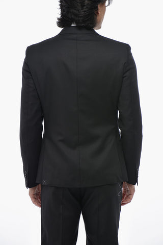 CC COLLECTION 3-Piece Silk-Blend Jacquard Suit