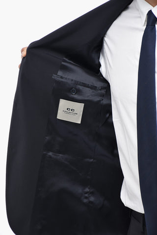 CC COLLECTION Abito in Lana Vergine Stretch con Tasche ad Aletta