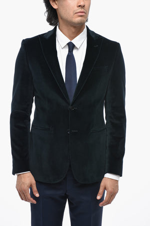 CODE Velour Blazer with Peak Lapel