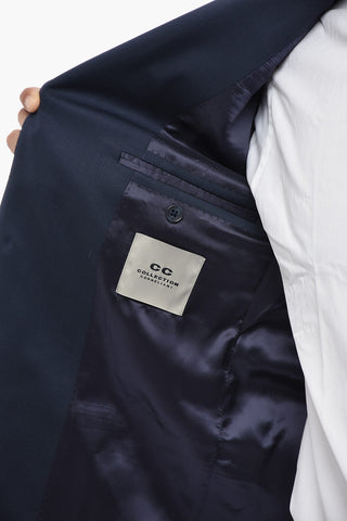 CC COLLECTION Single-Breasted Virgin Wool Suit with Flap Pockets