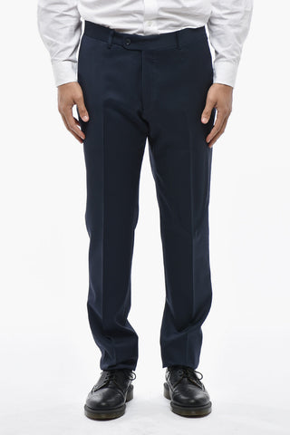 CC COLLECTION Single-Breasted Virgin Wool Suit with Flap Pockets