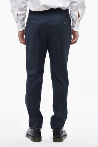 CC COLLECTION Single-Breasted Virgin Wool Suit with Flap Pockets