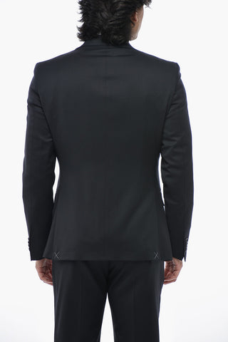 CC COLLECTION 3-Piece Virgin Wool Suit With Classic Notch Lapel