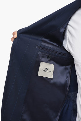 CC COLLECTION 울 핀스트라이프 수트 피크 라펠