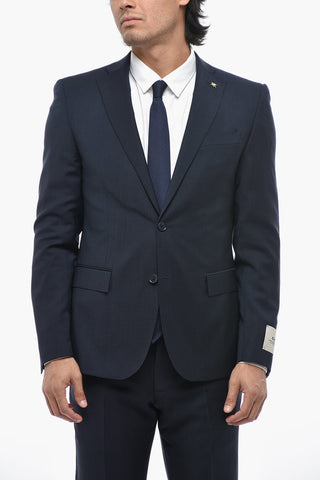 CC COLLECTION Abito in Lana Vergine con Design Slim Fit