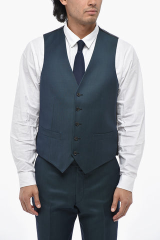 CC COLLECTION 3-Piece Virgin Wool Suit With Welt Pockets