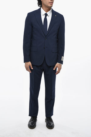 CC COLLECTION Abito Gessato in Misto Lana con Rever Classico