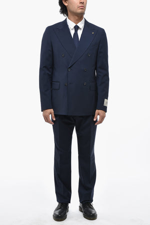 CC COLLECTION Abito Doppiopetto in Lana Stretch con Rever a Lancia