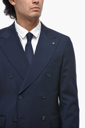 CC COLLECTION Abito Doppiopetto in Lana Stretch con Rever a Lancia