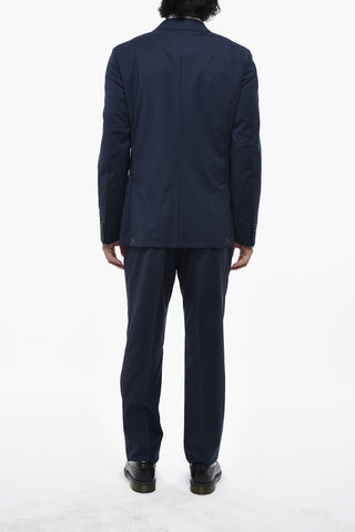 CC COLLECTION Doppelreiheranzug aus Stretchwolle mit spitzem Revers