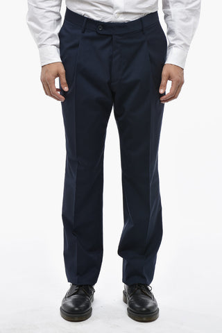 CC COLLECTION Doppelreiheranzug aus Stretchwolle mit spitzem Revers