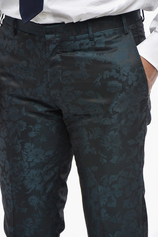 CC COLLECTION Damask Wool-Blend Suit with Satin Details