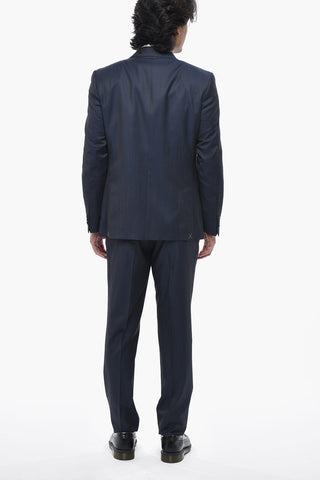 CC COLLECTION 3-Piece Virgin Wool Suit With Peak Lapel