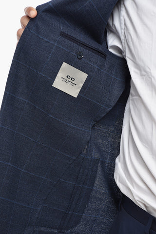 CC COLLECTION Blazer Semifoderato in Misto Lana Windowpane
