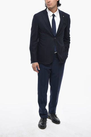 CC COLLECTION Blazer Sfoderato in Lana Vergine con Tasche a Toppa