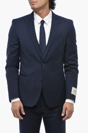 CC COLLECTION 3-Piece Virgin Wool Suit With Peak Lapel