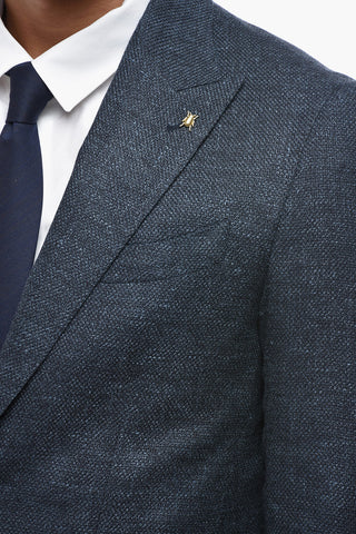 CC COLLECTION Blazer Semifoderato in Misto Lino con Rever a Lancia