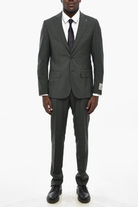 CC COLLECTION Single-Breasted Mohair-Blend Suit with Flap Pockets