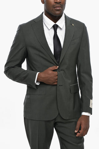 CC COLLECTION Single-Breasted Mohair-Blend Suit with Flap Pockets