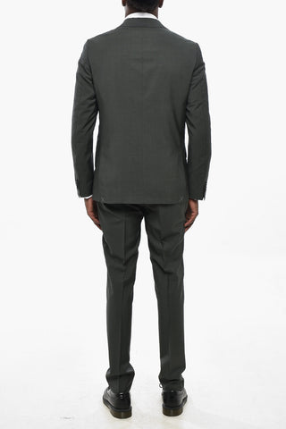 CC COLLECTION Single-Breasted Mohair-Blend Suit with Flap Pockets