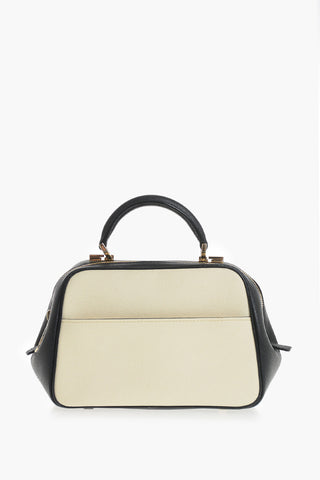 Handtasche Aus Zweifarbigem Leder Mit Standfüßchen