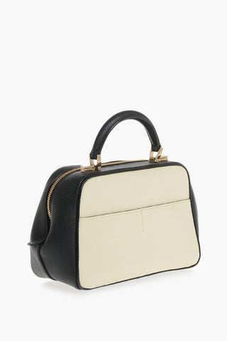 Handtasche Aus Zweifarbigem Leder Mit Standfüßchen