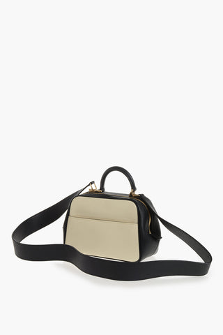 Handtasche Aus Zweifarbigem Leder Mit Standfüßchen