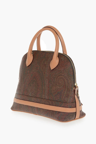 Jacquard-Pattern Leather Handbag