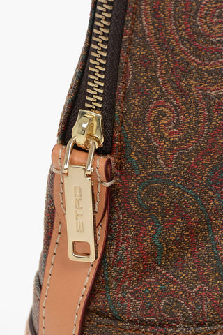 Jacquard-Pattern Leather Handbag
