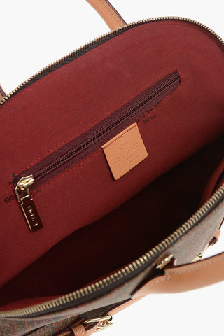 Jacquard-Pattern Leather Handbag