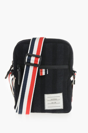 Wool Cloth Shoulder Bag with Iconic Strap