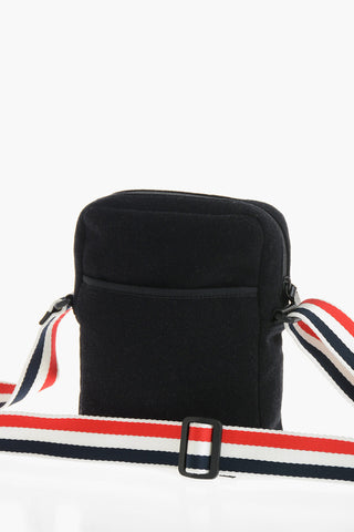 Wool Cloth Shoulder Bag with Iconic Strap