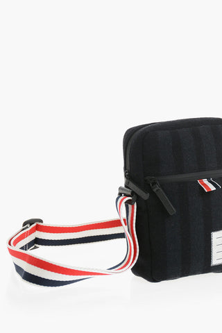 Wool Cloth Shoulder Bag with Iconic Strap