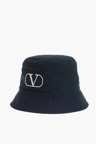 Bucket Hat aus Baumwolle mit besticktem Logo