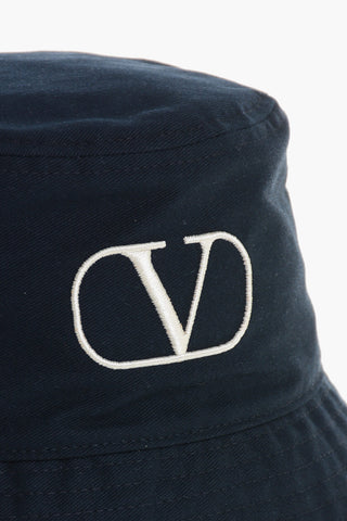 Bucket Hat aus Baumwolle mit besticktem Logo